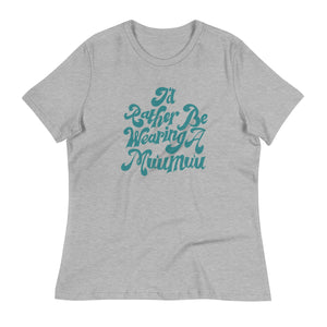 Women's Relaxed T-Shirt // Aqua Lettering