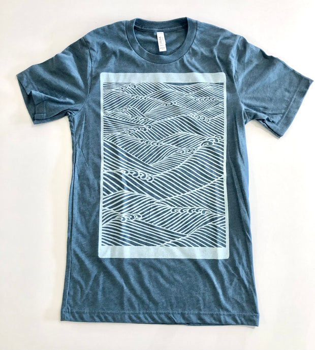 Blockprinted Japanese Waves T-Shirt