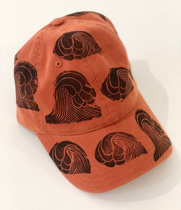 Blockprinted Cap / Rust Waves