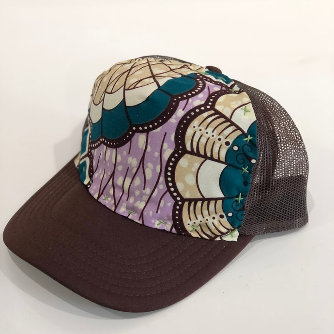 Handstitched Hat / African Wax Lavendar