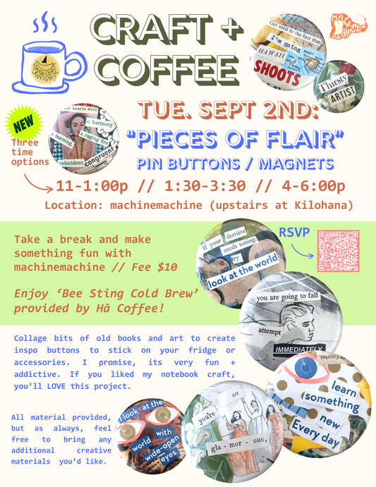 Craft + Coffee // Tuesday September 2nd // 