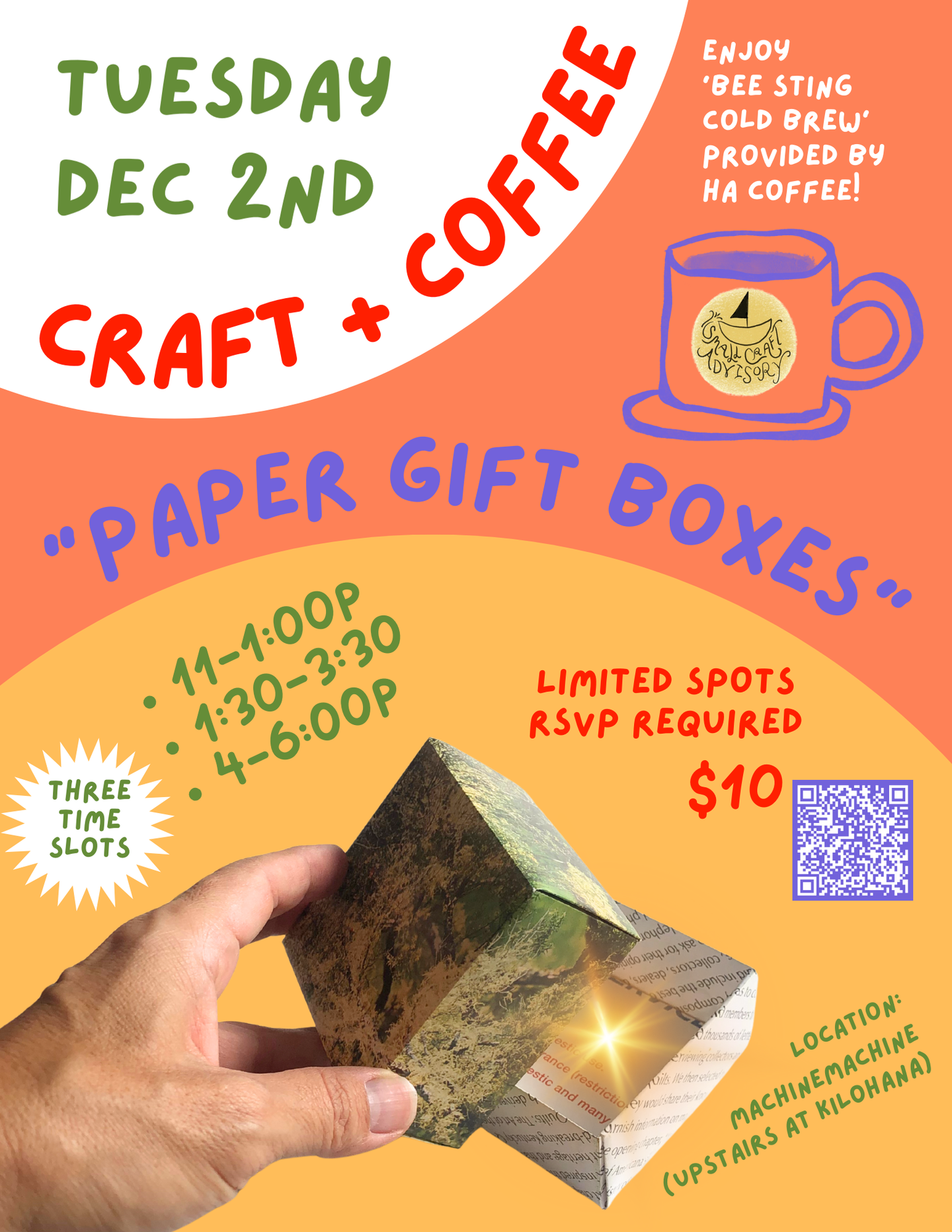 Craft + Coffee // Tuesday December 2nd // Paper Gift Boxes