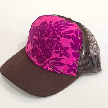 Handstitched Hat / Pink Hibiscus