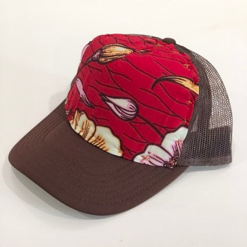 Handstitched Hat / African Wax Red