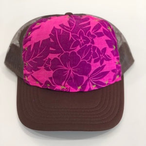 Handstitched Hat / Pink Hibiscus
