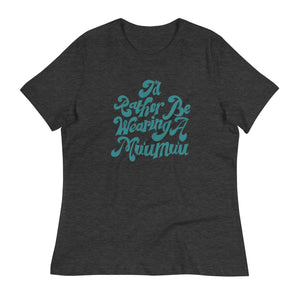 Women's Relaxed T-Shirt // Aqua Lettering